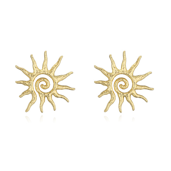 Copper Personalized Twisted Sunflower Jewelry Sets With Electroplating Include Earrings Necklaces