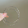 Copper Plain Hoop Twist Electroplated Earrings For Women Simple Cool Style