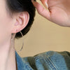 Copper Plain Hoop Twist Electroplated Earrings For Women Simple Cool Style