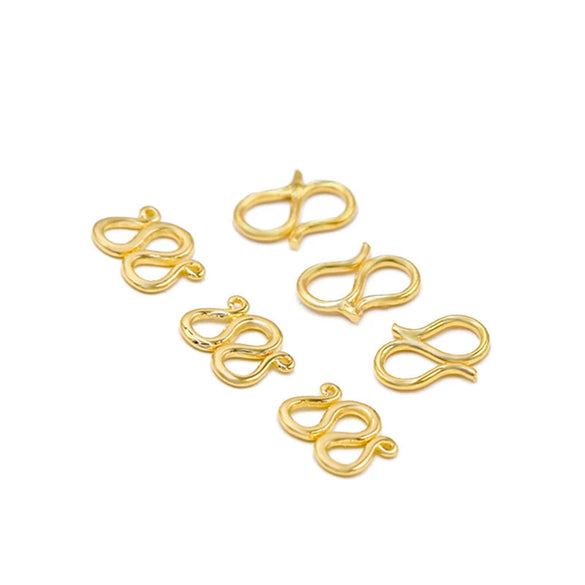 Copper Plated Gold Bracelet Necklace With S Shaped Hook Buckle And Electroplating Treatment