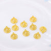 Copper Plated Gold Cut Out Round Plate Pendant Diy Accessories Electroplating