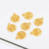 Copper Plated Gold Cut Out Round Plate Pendant Diy Accessories Electroplating