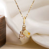 Copper Plated Gold Geometric Pendant Necklace For Women