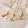 Copper Plated Gold Geometric Pendant Necklace For Women