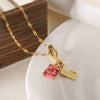Copper Plated Gold Geometric Pendant Necklace For Women