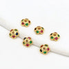 Copper Plated Gold Micropaved Zircon Flower Holder Bead Spacer Jewelry Accessories For Diy Bracelet Necklace