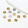 Copper Plated Gold Micropaved Zircon Flower Holder Bead Spacer Jewelry Accessories For Diy Bracelet Necklace