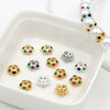Copper Plated Gold Micropaved Zircon Flower Holder Bead Spacer Jewelry Accessories For Diy Bracelet Necklace