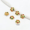 Copper Plated Gold Micropaved Zircon Flower Holder Bead Spacer Jewelry Accessories For Diy Bracelet Necklace