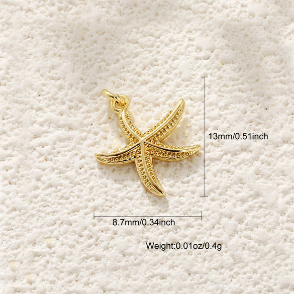 Copper Plated Gold Ocean Shell Starfish Conch Accessories Jewelry Bracelet Necklace Earrings Pendant With Animal Style And Electroplating Technology