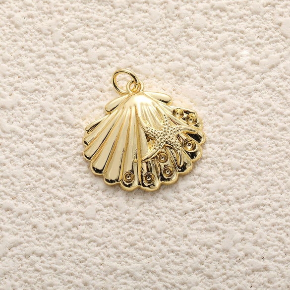 Copper Plated Gold Ocean Shell Starfish Conch Accessories Jewelry Bracelet Necklace Earrings Pendant With Animal Style And Electroplating Technology