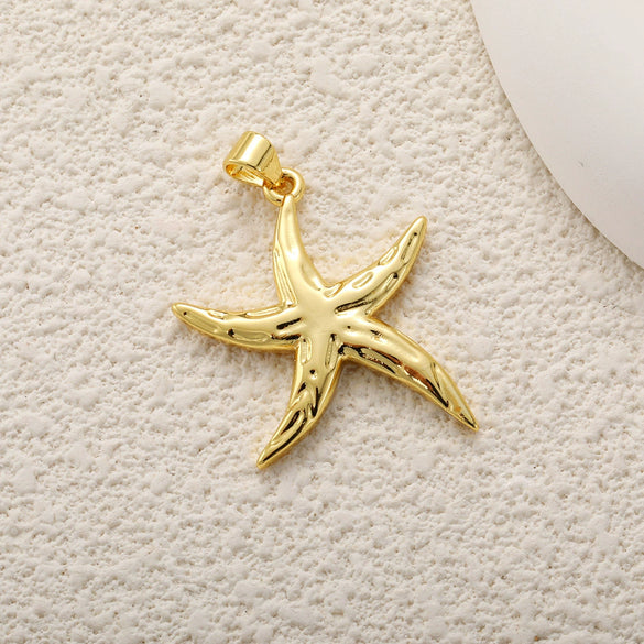 Copper Plated Gold Ocean Shell Starfish Conch Accessories Jewelry Bracelet Necklace Earrings Pendant With Animal Style And Electroplating Technology