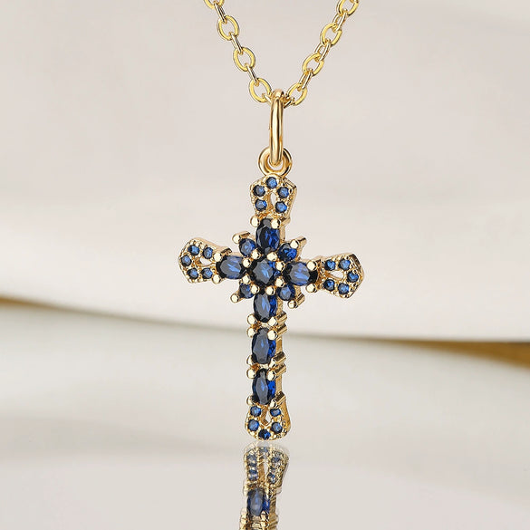 Copper Plated 18K Gold Microinlaid Zircon Geometric Pendant Necklace For Female Light Luxury Style