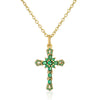 Copper Plated 18K Gold Microinlaid Zircon Geometric Pendant Necklace For Female Light Luxury Style