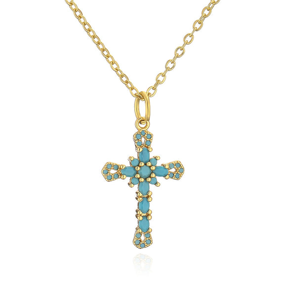 Copper Plated 18K Gold Microinlaid Zircon Geometric Pendant Necklace For Female Light Luxury Style