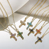 Copper Plated 18K Gold Microinlaid Zircon Geometric Pendant Necklace For Female Light Luxury Style