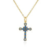 Copper Plated 18K Gold Microinlaid Zircon Geometric Pendant Necklace For Female Light Luxury Style
