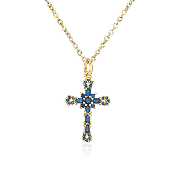 Copper Plated 18K Gold Microinlaid Zircon Geometric Pendant Necklace For Female Light Luxury Style