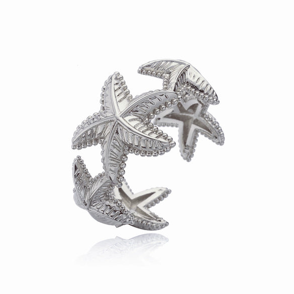 Copper Plated 18K Gold Shell Starfish Animal Zodiac Ring Electroplating