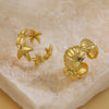 Copper Plated 18K Gold Shell Starfish Animal Zodiac Ring Electroplating