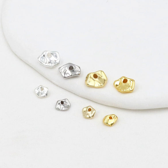 Copper Plated 18K Gold Specialshaped Spacer Beads Asymmetrical Bracelet Loose Beads Electroplated Simple Geometric