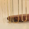 Copper Plated 14K Real Gold Geometric Water Ripple Clavicle Chain Ochain Necklace For Women