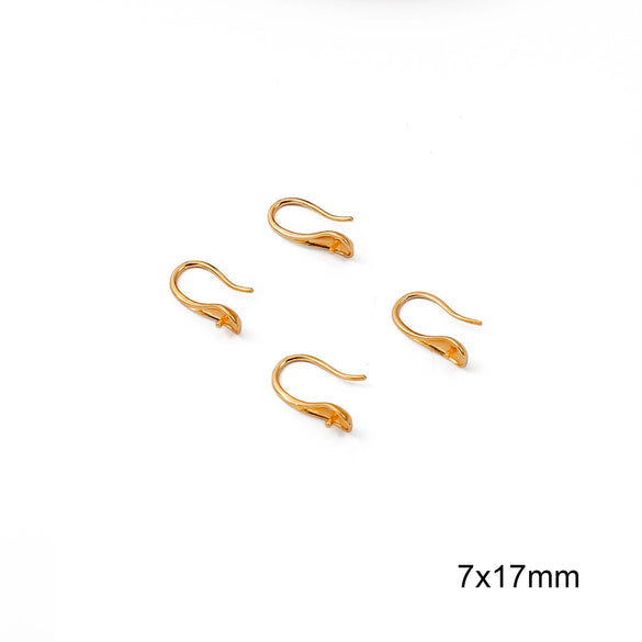 Copper Plated 18K Real Gold Handmade Ear Hook Earrings Jewelry With Gold Hook Metal Accessories Electroplating