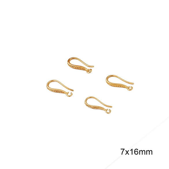 Copper Plated 18K Real Gold Handmade Ear Hook Earrings Jewelry With Gold Hook Metal Accessories Electroplating