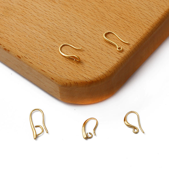 Copper Plated 18K Real Gold Handmade Ear Hook Earrings Jewelry With Gold Hook Metal Accessories Electroplating