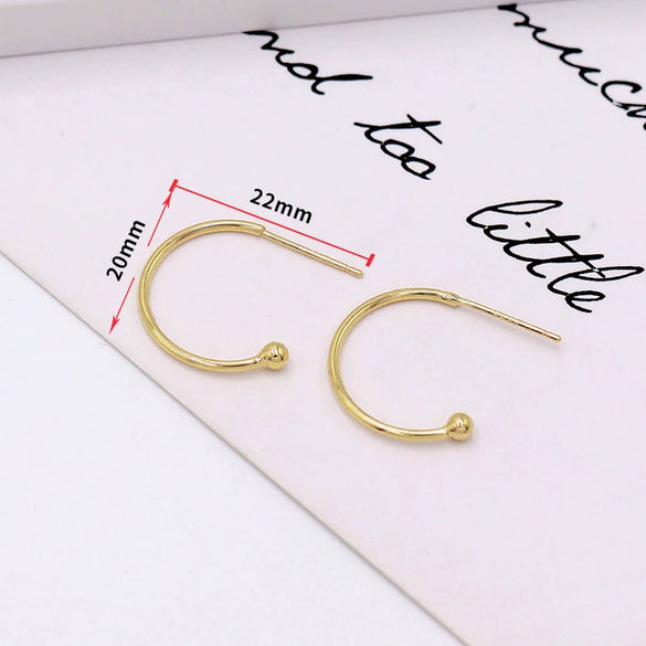 Copper Plated 925 Silver Cshaped Electroplated Earring Accessories