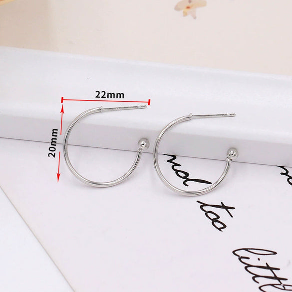 Copper Plated 925 Silver Cshaped Electroplated Earring Accessories