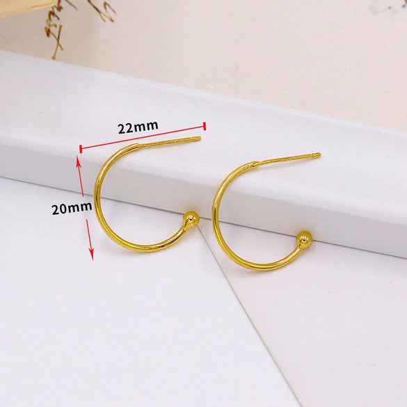 Copper Plated 925 Silver Cshaped Electroplated Earring Accessories