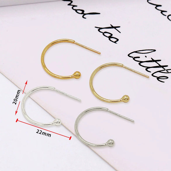 Copper Plated 925 Silver Cshaped Electroplated Earring Accessories