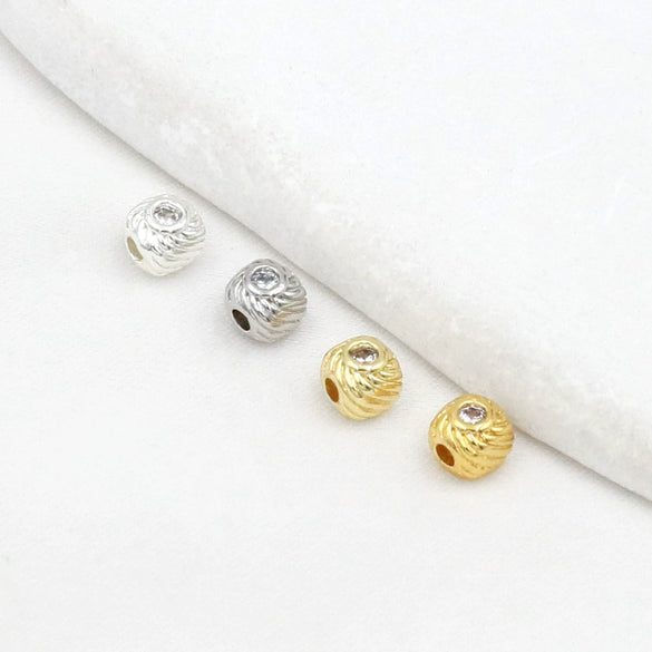 Copper Plated Zircon Petals Diy Bracelet Accessories Loose Beads Electroplated Beading Material
