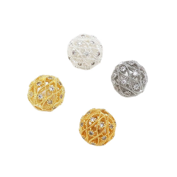 Copper Plated Zircon Spacer Loose Beads Electroplated Diy Bracelet Necklace Accessories