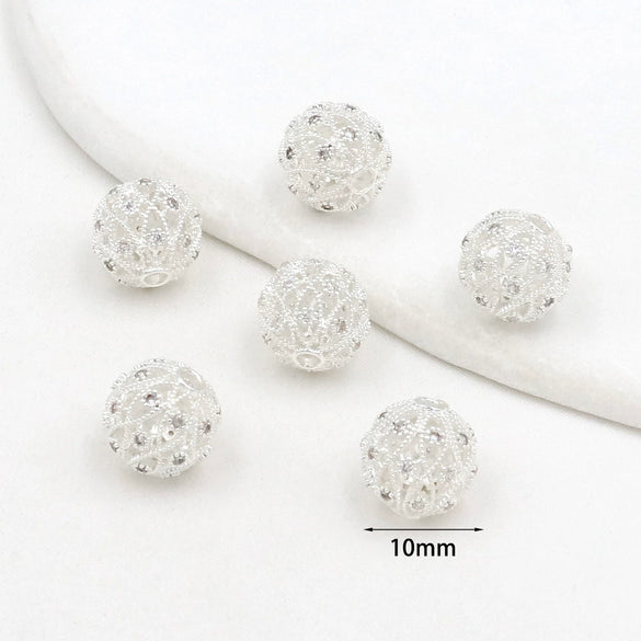 Copper Plated Zircon Spacer Loose Beads Electroplated Diy Bracelet Necklace Accessories