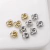 Copper Pocket Twist Gasket Triple Flower Bead Diy Ear Jewelry Necklace Bracelet Pendant Accessories 14K Gold Plated Electroplated