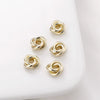 Copper Pocket Twist Gasket Triple Flower Bead Diy Ear Jewelry Necklace Bracelet Pendant Accessories 14K Gold Plated Electroplated