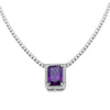 Copper Rectangular Geometric Zircon And Glass Pendant Necklace With Square Cut Colorful Zircon Style