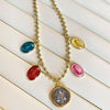 Copper Retro Virgin Mary Oval Pendant Necklace