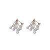 Copper Rhombus Zirconia Tassel Earrings For Women Light Luxury Style