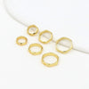 Copper Ring Electroplated 18K Real Gold Hexagonal Simple Geometric Diy Bead Accessories