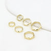 Copper Ring Electroplated 18K Real Gold Hexagonal Simple Geometric Diy Bead Accessories
