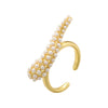 Copper Ring Inlaid With Pearls Geometric Heart Shape Light Luxury Style For Ladies