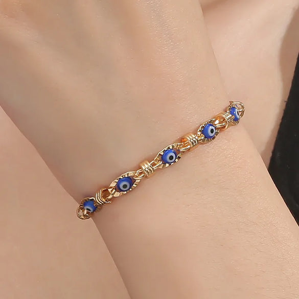 Copper Rock Simple Style Inlay Devil'S Eye Bracelets