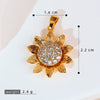 Copper Rotatable Sunflower And Leaf Style Pendant Necklace And Earrings Accessories With Electroplating