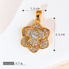 Copper Rotatable Sunflower And Leaf Style Pendant Necklace And Earrings Accessories With Electroplating