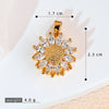 Copper Rotatable Sunflower And Leaf Style Pendant Necklace And Earrings Accessories With Electroplating