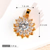 Copper Rotatable Sunflower And Leaf Style Pendant Necklace And Earrings Accessories With Electroplating