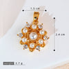 Copper Rotatable Sunflower And Leaf Style Pendant Necklace And Earrings Accessories With Electroplating